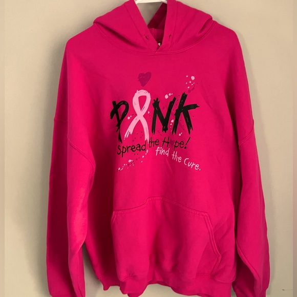 Gildan Jackets & Blazers - XXL Pink Hoodie-Breast Cancer Support Theme